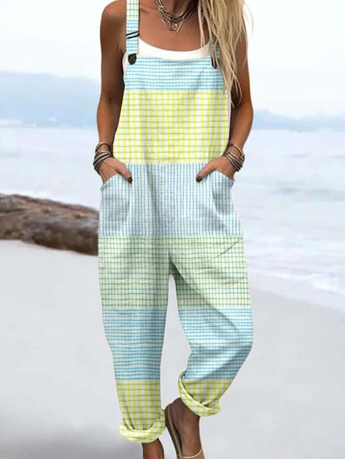 Niva | Pastel Check Dungarees